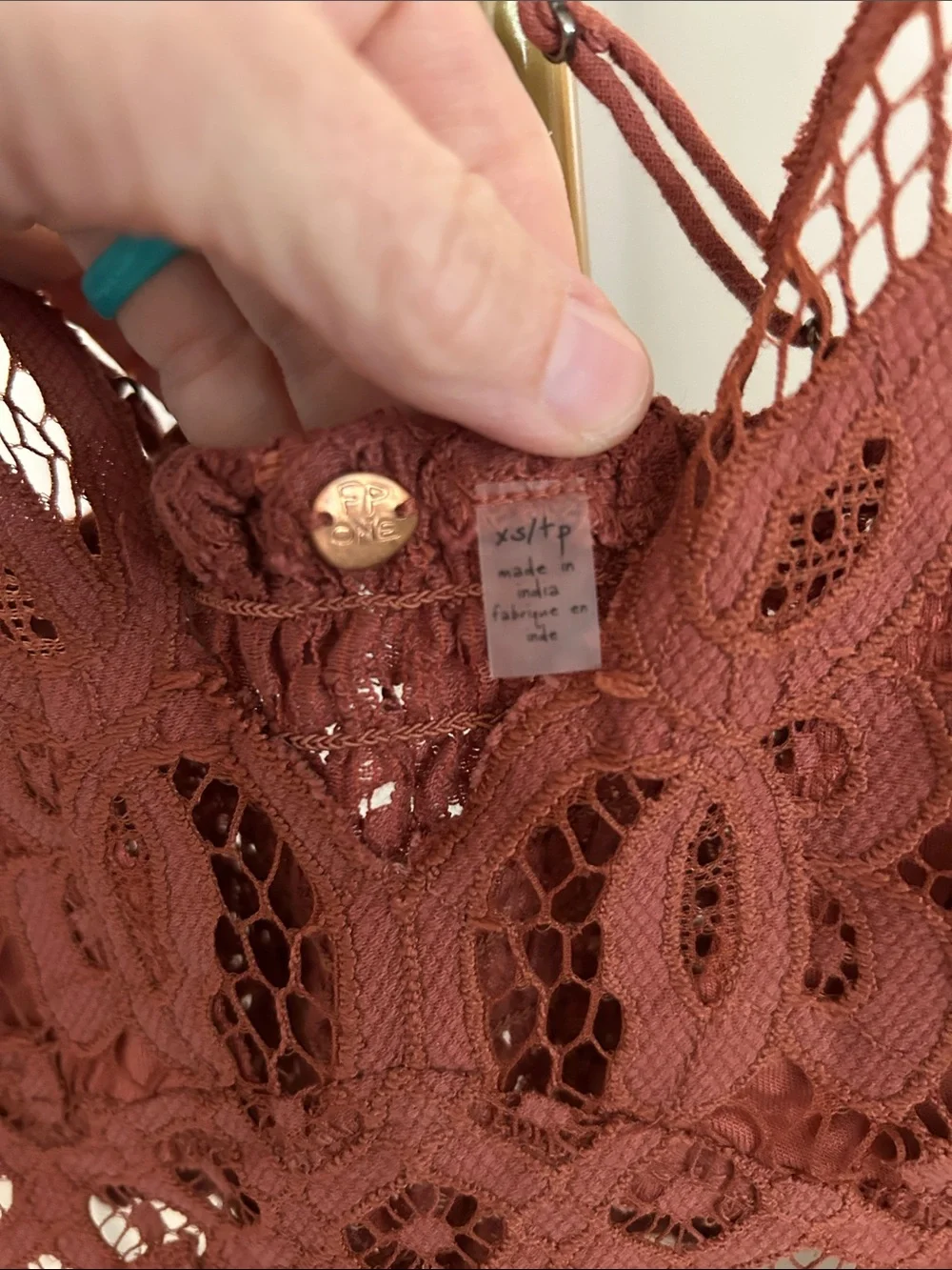 FP One Lace Bralette in Rust